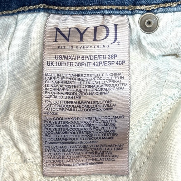 NYDJ Marilyn Straight Jeans Cool Embrace Denim Classic Medium Wash Romance 6P - Picture 12 of 16